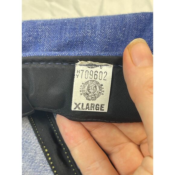 Vintage 1970s Paperboy Hat Blue Denim Pocket Zipper UNION MADE Newsboy - Picture 5 of 12